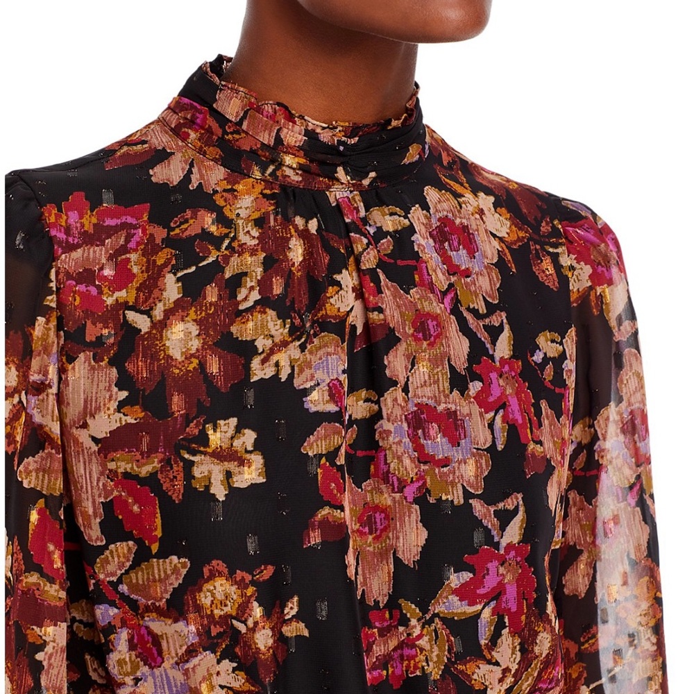 Aqua Black and Floral Dress